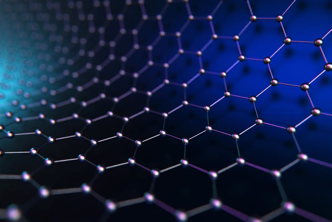 graphene atomic structure for nanotechnology background stock photo