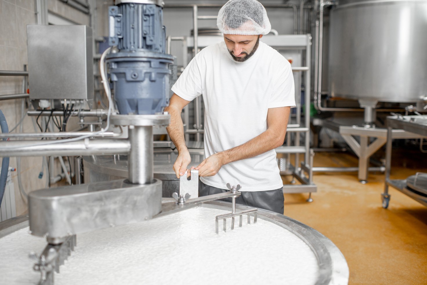 Worker at the Cheese Manufacturing